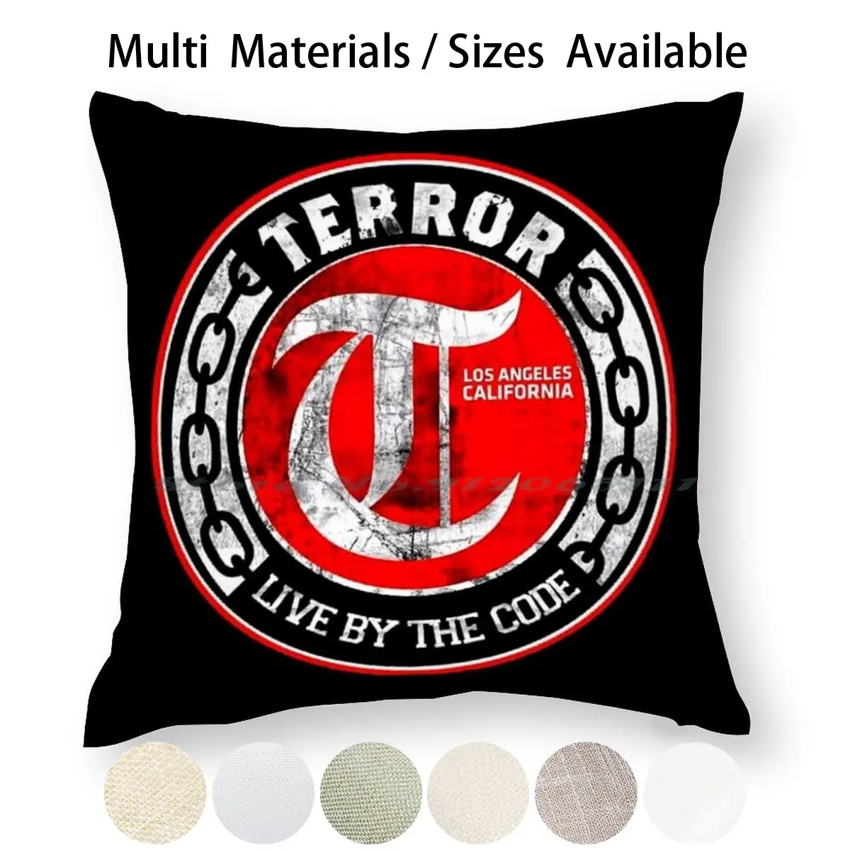 Terror Band Pillow Case Throw Cover Cotton Linen Flax Blackwhitereddesign Creative Trending Vintage Gift Small Big Size | Дом и сад