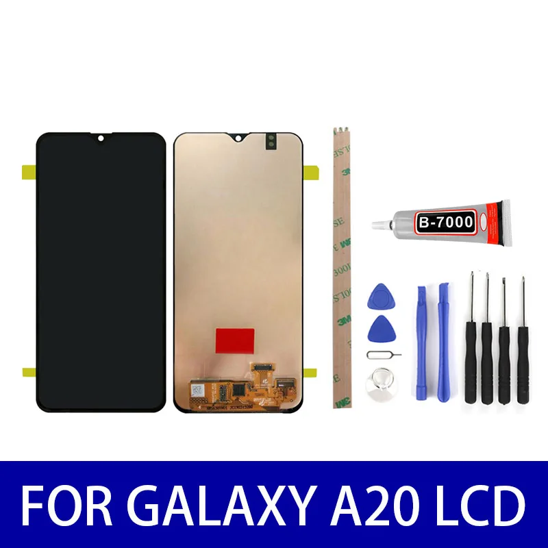 Оригинал 6 4 &quotдля samsung Galaxy A20 A205 SM A205F ЖК дисплей сенсорный экран панель дигитайзер