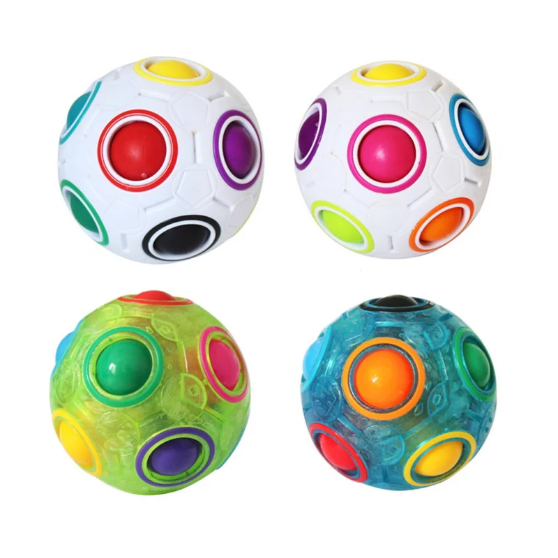 New Hot Rainbow Ball Children Puzzle Toy Football Educational Learning Supplies For Adult Relieve Stress Figurines Kids Gifts | Дом и сад
