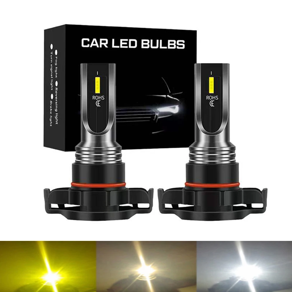 2Pcs PSX24W H16 P15D Motorcycle H4 H7 LED 6500K 3000K 8000K 80W 3000LM 9006 HB4 Moto Bulbs H11 9005 HB3 LED Car Fog Lamp