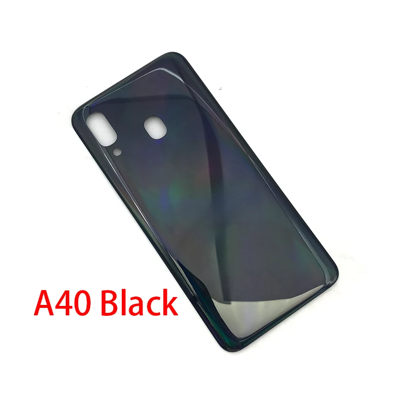 Задняя стеклянная крышка для samsung Galaxy A40 A50 A70 A405F A505F A705F корпус батареи задняя крышка - Цвет: A40  Black