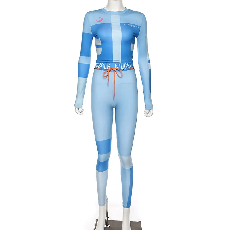 2 Piece Set A Тренировочная одежда для женщин, комплект из 2 предметов для йоги, спортивная одежда для бега, женская одежда для спортзала, рубашки с длинным рукавом и леггинсы, спортивная одежда - Цвет: 2 Piece Set A