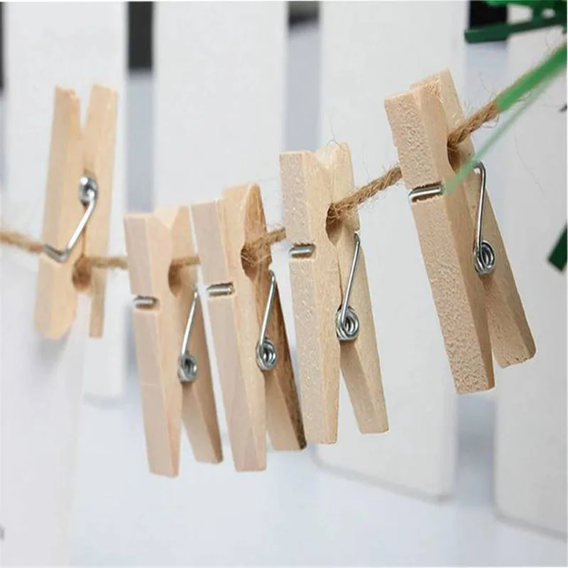 100pcs Mini Clothespins, Mini Clothes Pins for Photo Natural