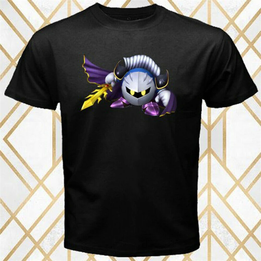Meta Knight Kirby видео игра логотип персонажа Мужская Черная Футболка размер S-3Xl