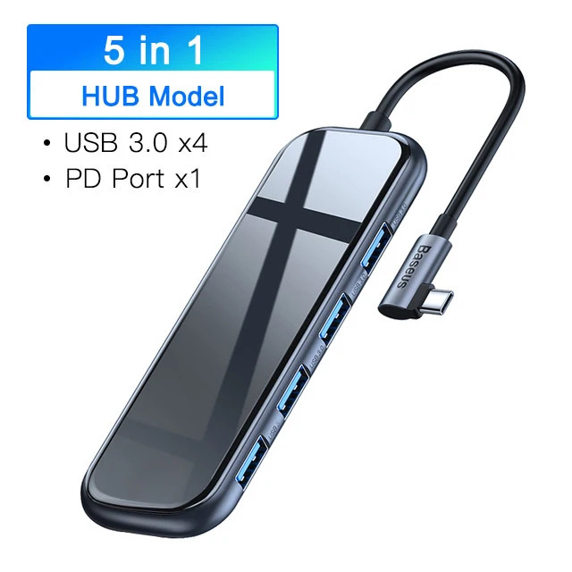 Baseus концентратор USB Type C к HDMI RJ45 Мульти USB 3,0 USB3.0 адаптер питания для MacBook Pro Air Dock 3 порта USB-C usb-хаб разветвитель - Цвет: USB Model