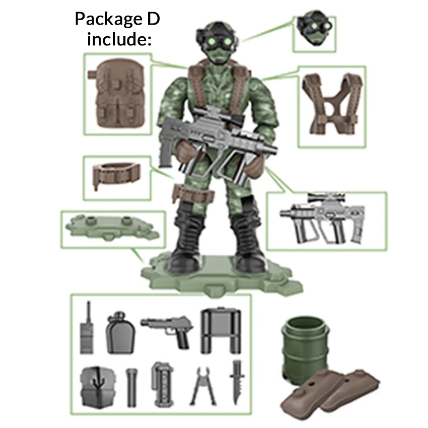CL Soldier set D Мини-солдат набор спецназ специальные полицейские фигурки с строительными блоками пистолет армии совместимы все основные бренды игрушки подарок дропшиппинг - Цвет: CL Soldier set D