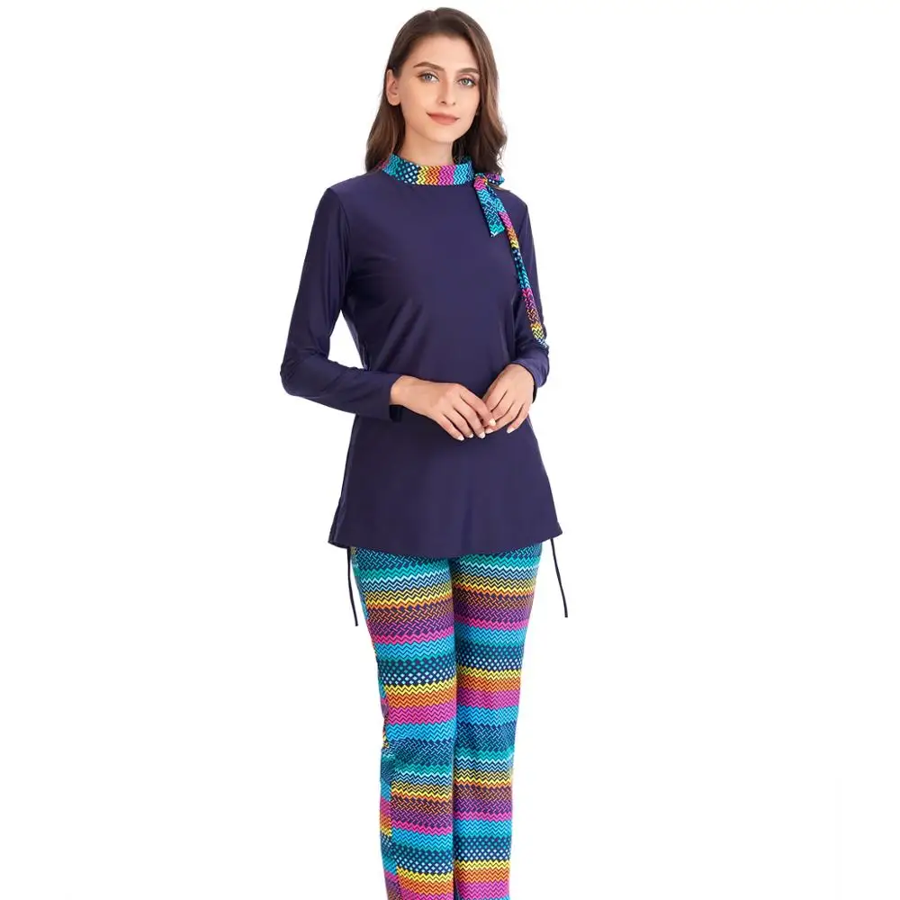 Women Muslim Swimwear 3pcs Full Cover Long Sleeve Sport Swimsuit Islamic Hijab Islam Burkinis women swimwear muslim swimwear
