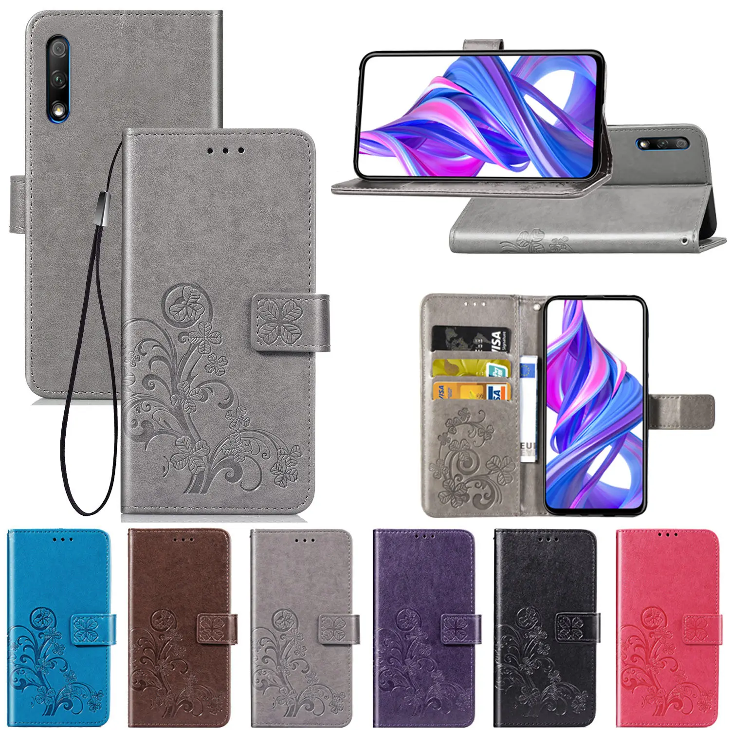 Кожаный чехол-книжка для Huawei Honor 9X Pro 8X Max 7X 6X 6A 7A 8A 7C 8C 7S 8 9 10 20 Lite 9i 10i 20i 9N Play 3E |