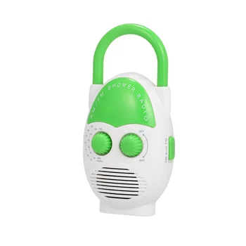 

Top Handle Mini AM FM Waterproof Speaker Fashion Gift Music Bathroom Home Large Button Shower Radio Portable Hanging Insert Card