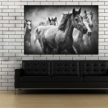 

YaMinSanNiO Running Horse Wall Art Oil Print Paintings Abstract Picture for Home Decor Living Room No Fram Chemical Fiber Cloth