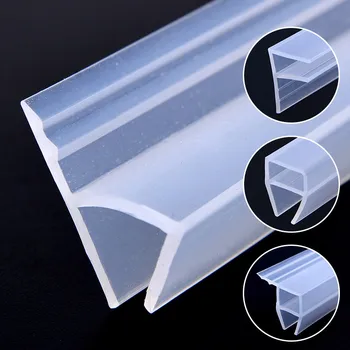 

5M Glass Shower Door Seal Strip weather strip bottom seal silicone rubber transparent clear sweep for bathroom frameless cdoor