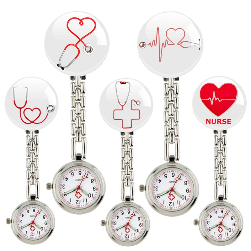 Cute Cartoon Nurse Cabochon Pocket Watches