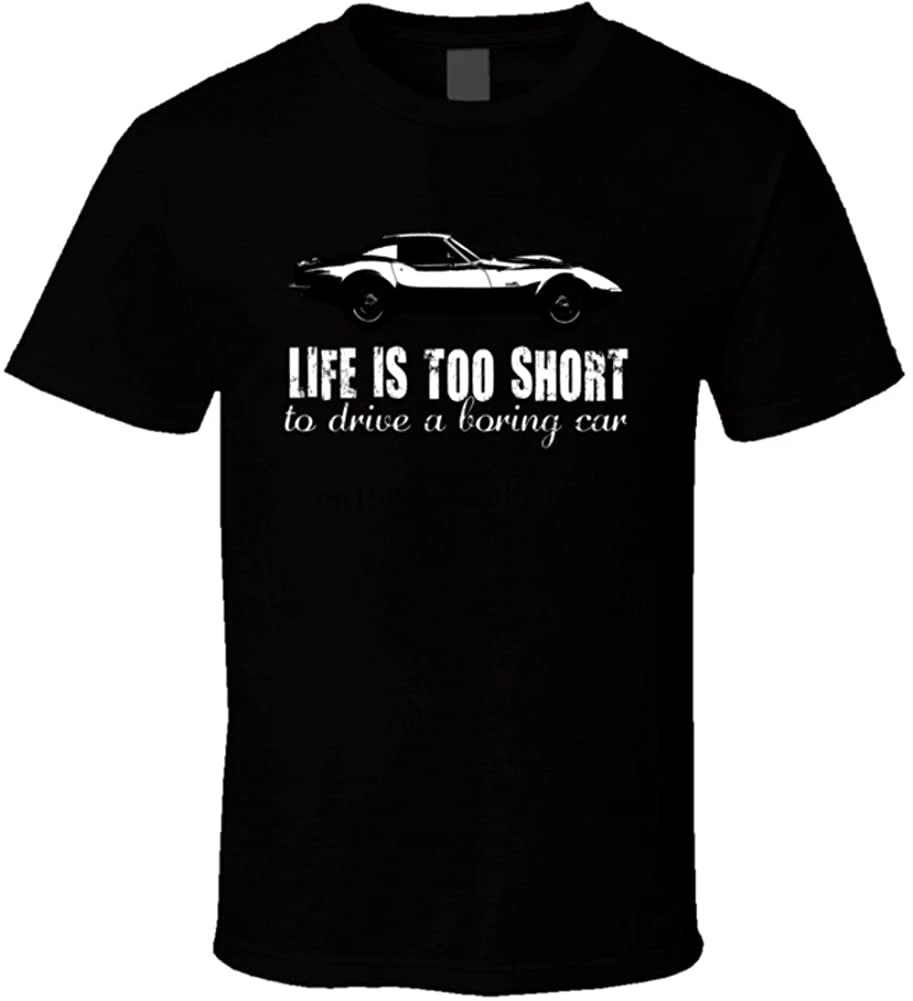 Футболка для влюбленных автомобилей Chevrolet Corvette C3 Zr2 Stingray 7 Life is Too Short|Футболки| |