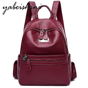 

Women Backpack chool Bag For Teenager Girls Travel Back pack Female Leather Rucksack Sac A Dos Preppy Mochilas lady Backpack
