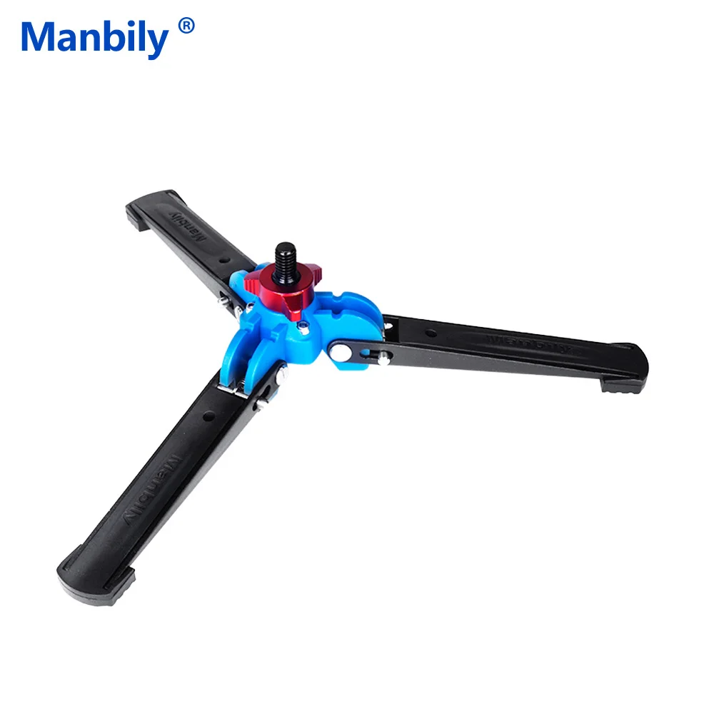 Manbily M-1 портативный универсальный мини три опора для ног штатив подставка База монопод стенд с 3/" винт для монопода шаровая Головка
