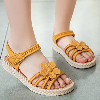

Kids Sandals Girls Princess Shoes Summer Lovely Flower Girls Shoes Soft Breathable Children Sandals Fashion Flat Sandals D341