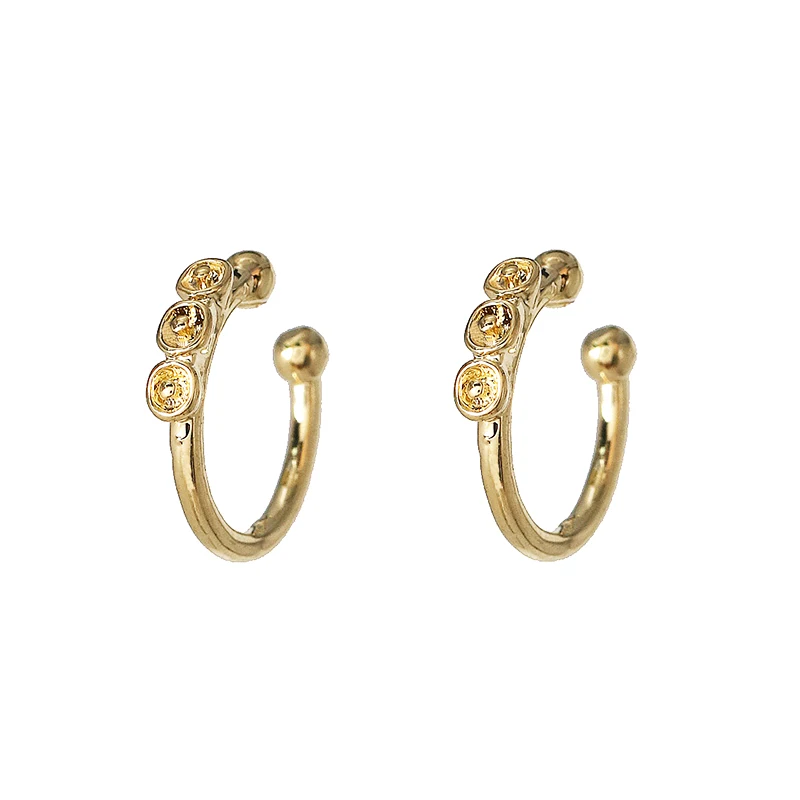 JUJIA, винтажные корейские круглые золотые серьги-кольца с кристаллами, Модные CZ камни, Букле д 'ореиль, ювелирные изделия для девочек, подарки - Окраска металла: 52892