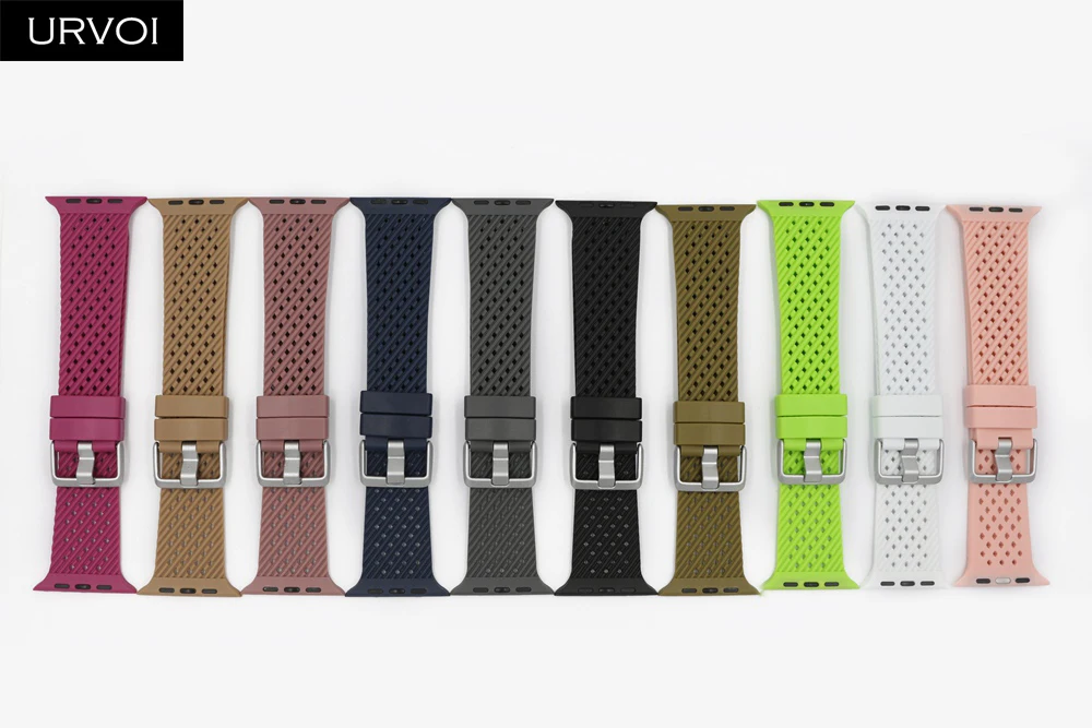 Ремешок спортивный URVOI для Apple Watch series 6 SE 5 4 3 2 1 мягкий ТПЭ браслет iWatch дышащий
