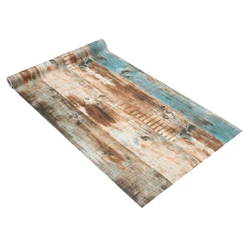 

6M Vinyl 3D Rustic Wood Plank Self Adhesive Wallpaper Furniture Wall Stickers