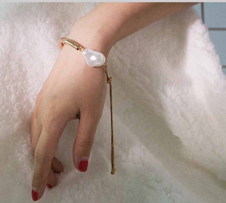SHIXIN талисманы жемчужные браслеты барокко браслеты модные корейские длинные кисточкой браслет для женщин золотые металлические ручной цепи ювелирные изделия для женщин