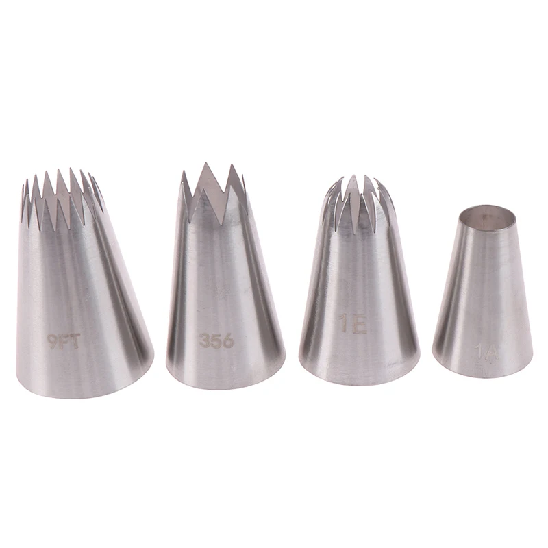 4Pcs Stainless Steel Nozzles Cupcake Large Icing Piping Nozzle Pastry Tips Baking Tools Cakes Decoration Set new