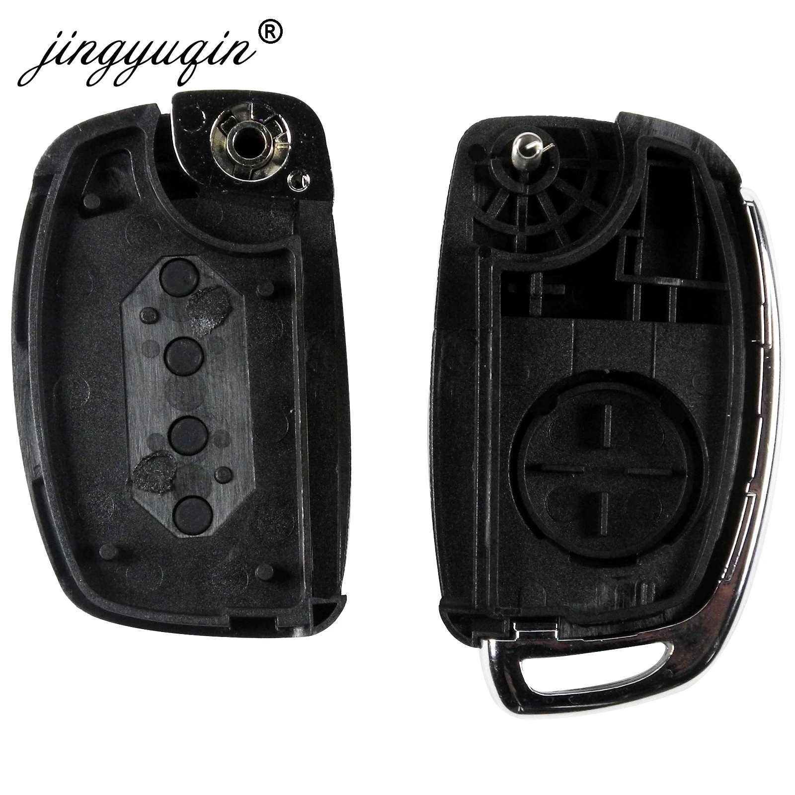 jingyuqin Remote Key Shell for Hyundai 4 buttons SANTA FE ix35 i30 Folding Flip Key Blank Auto Replacement Parts Car Key jingyuqin Remote Key Shell for Hyundai 4 buttons SANTA FE ix35 i30 Folding Flip Key Blank Auto Replacement Parts Car Key