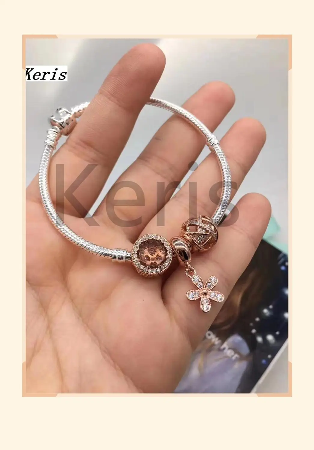 

High Quality Reproduction 1:1 100% Silver New Rose Gold Cat-Eye Snake Bone Bracelet Free Of Charge