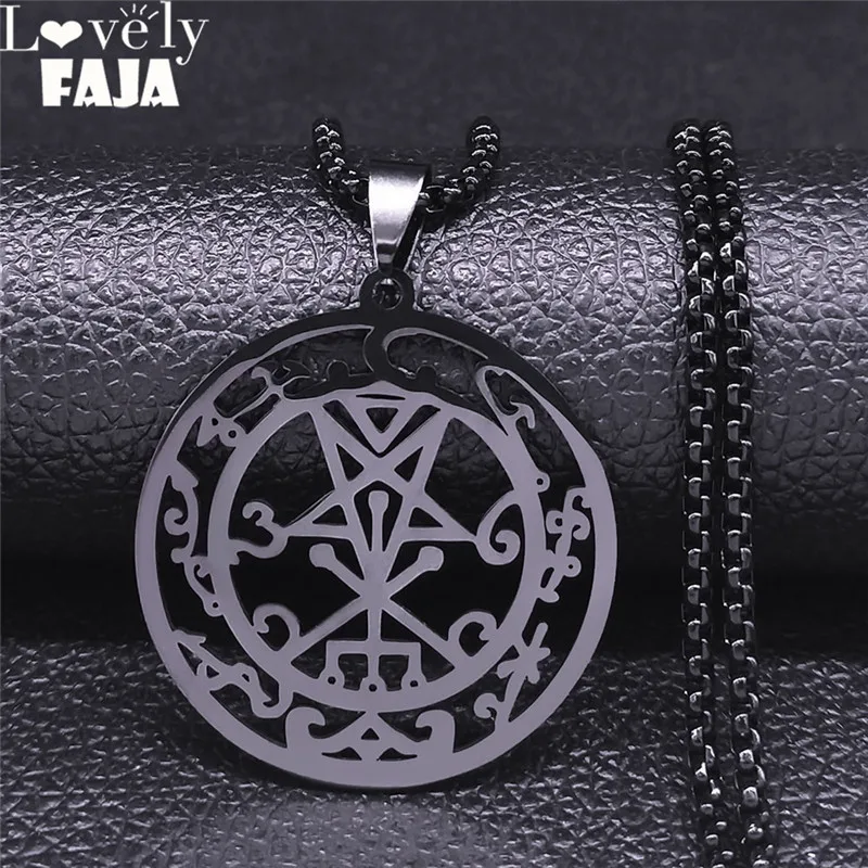 Sceal Sigil Лилит черный Цвет из нержавеющей стали ожерелье с подвеской сатана