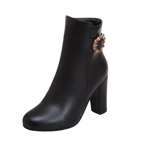 Модная обувь на квадратном каблуке; Цвет черный, белый, желтый; ботинки на очень высоком каблуке; сезон осень-зима; Плюшевые ботинки в стиле ретро; Coturno Feminino Bota Femenina