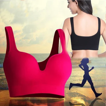 

High Quality Women Zipper Sports Bras Plus Size XL Wirefree Padded Push Up Tops Lady Girls Breathable Fitness Run Gym Yoga Vest