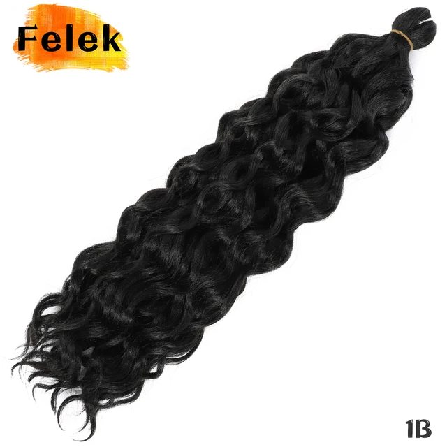 Ocean Wave Braiding Hair Extensions Crochet Braids Synthetic Hair Hawaii Afro Curl Ombre Curly Blonde Water Wave Braid For Women #1B