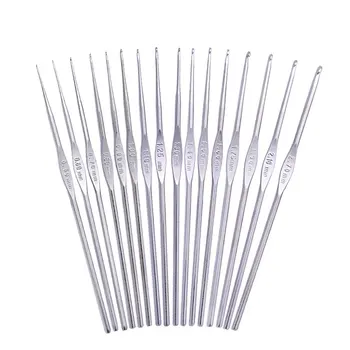 

Jiwuo 16Pcs/set Metal Knitting Needles Handle Single Head Iron Crochet Hook Crochet Needles DIY Craft Sewing Sweater Weave Tools