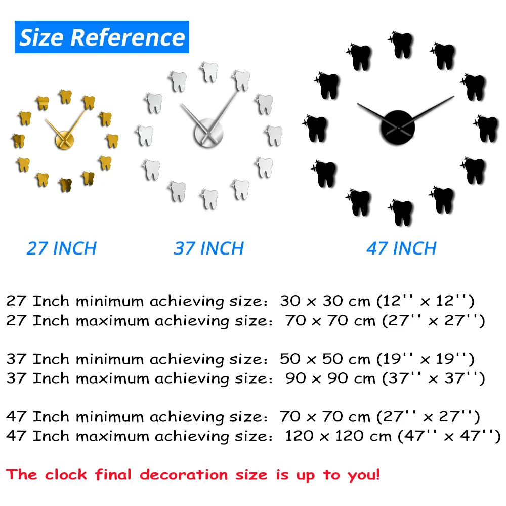12 зубов наклейка стоматологический зуб настенные художественные современные настенные часы гостиная декоративные настенные часы медсестры орнамент гигиенист подарок для дантиста