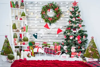 

Christmas Tree flags Photography Backdrops Christmas Photo Background Decoration Vinyl Photo Studio Props Fotografia