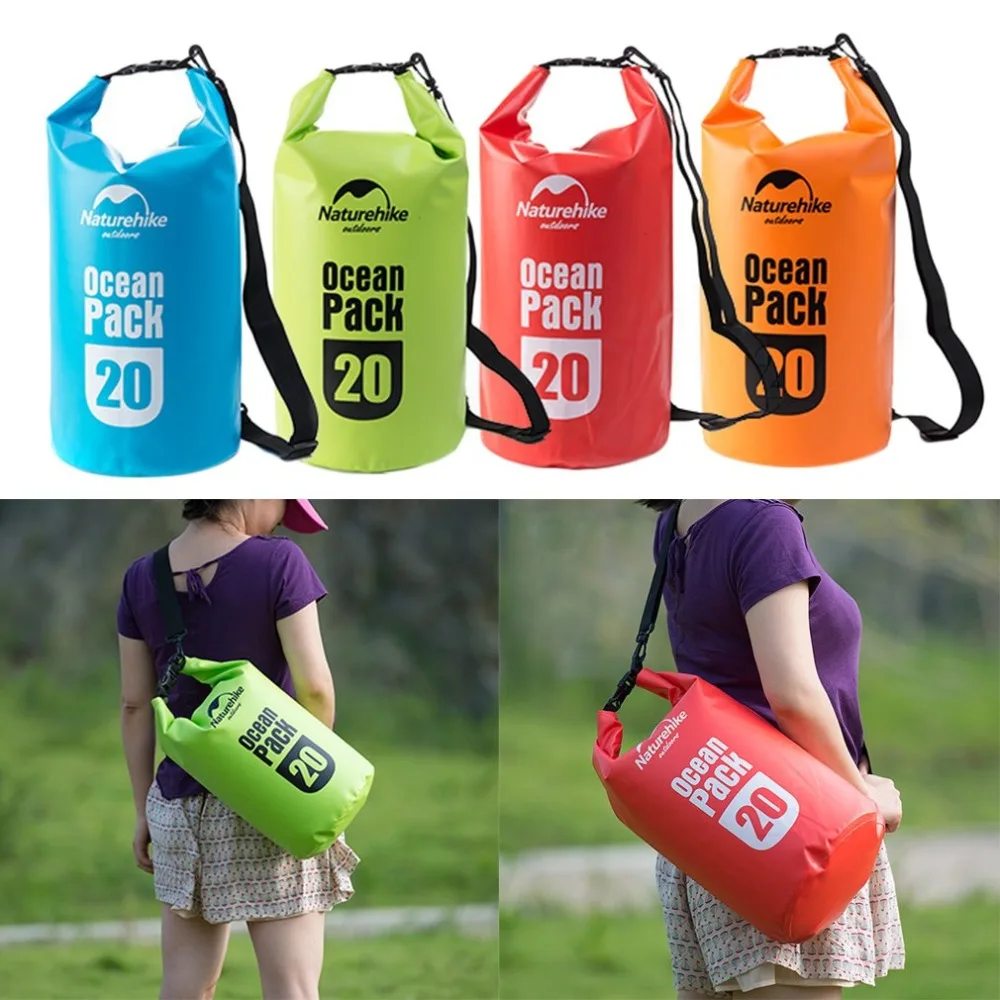 Naturehike Водонепроницаемый сухой мешок 5L 10L 20L Открытый Дайвинг складная сумка для хранения пляжная сумка для плавания рафтинг река океан распродажа