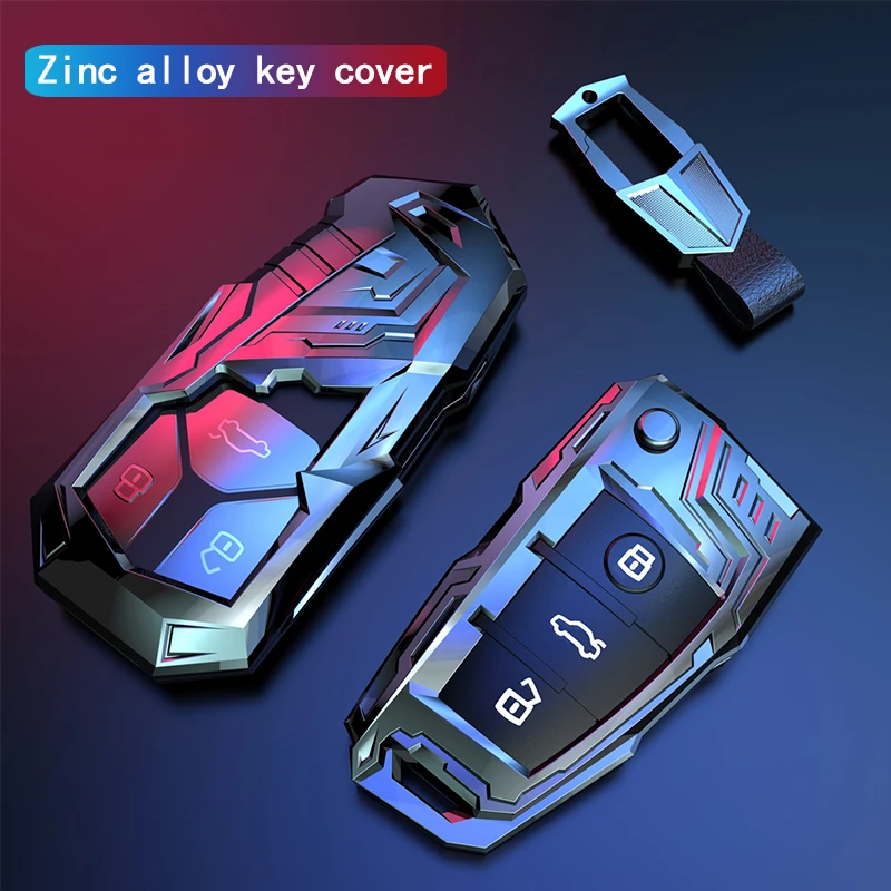 Zinc Alloy Leather Car Key Cover Case For Audi A4 A3 A6 Q3 Q5 Q7 R8 TT