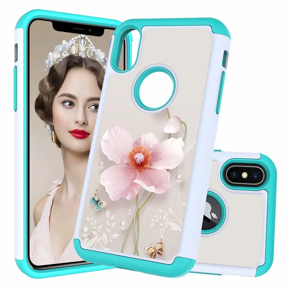 Чехол для iPhone X, XS, XR, XS, Max, iPod Touch, 5, 6, 7, тканевый чехол с защитой от падений, чехол с цветной картинкой, усиленная защита - Цвет: pearl flower