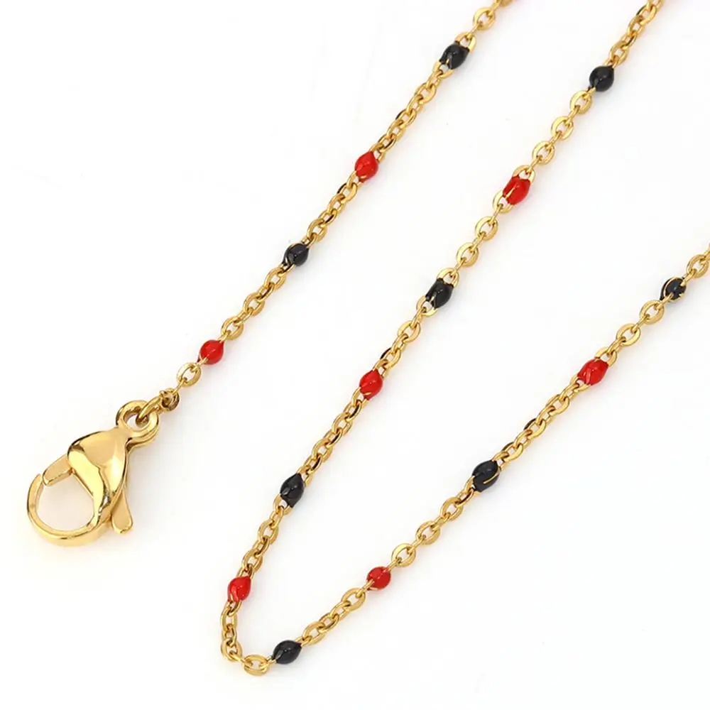 1pcs Colorful Enamel Metal Round Moon Star Pendant Charm Necklace w// 50cm Chain