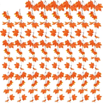 

24Pcs Fall Garland and Maple Leaves, Maple Leaves Garland for Home Garden Doorway Fireplace Halloween Thanksgiving Decor