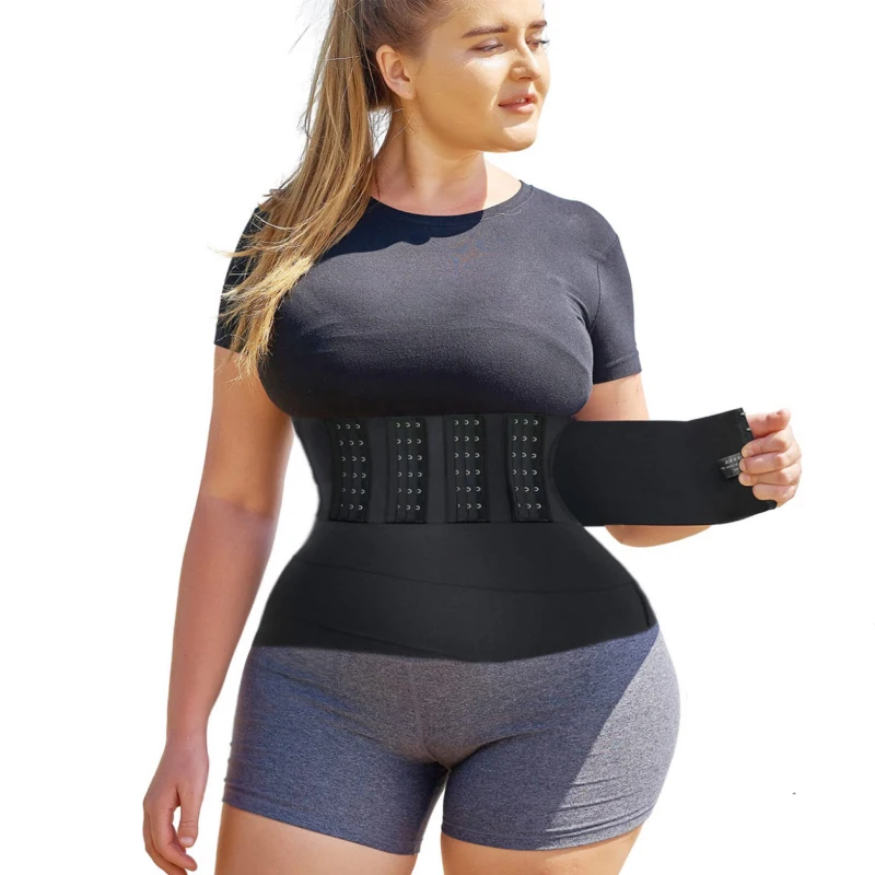 2022 New Bandage Wrap Buckle Adjustable Waist Trainer Band with Loop Free Size Tummy Trimmer Sheath Fitness Abdomen Belt Shaper tummy control shapewear