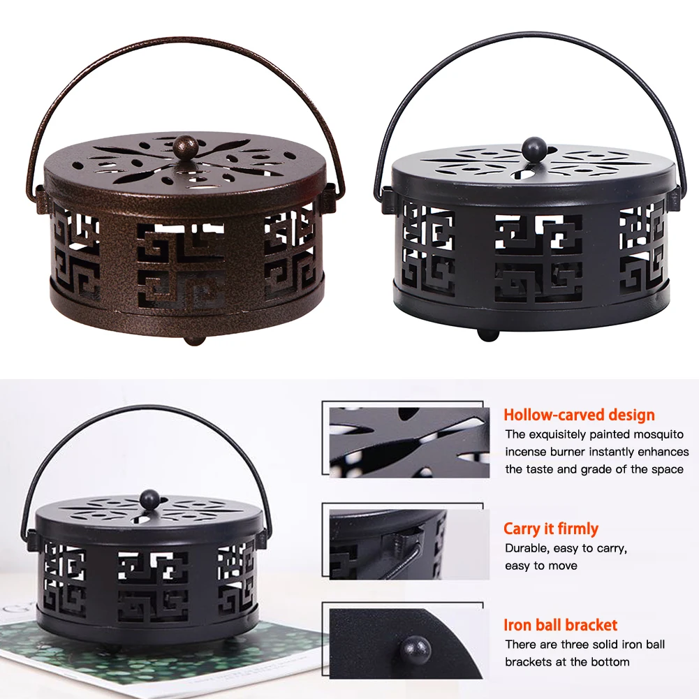 GOTOTOP Support D'encens Anti-moustiques Boîte D'encens Anti-moustique Or Ignifuge D'été Plateau