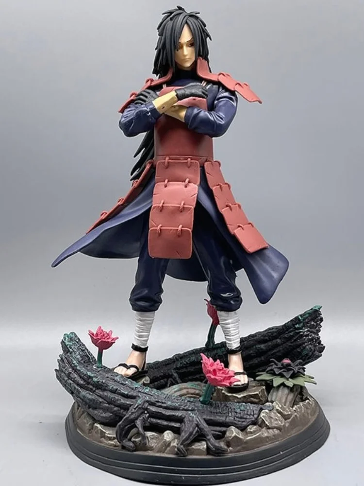 29cm Naruto Anime Double head Rebirth Uchiha Madara Statue Figure GK  Figurine Madara PVC Toys