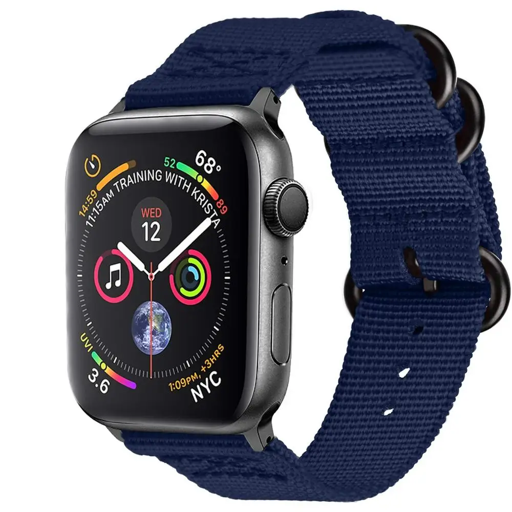 Ремешок нейлоновый для Apple Watch Band 6/5/4/3/2/1 42 мм 38 браслет под ткань наручных часов