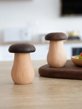

mushroom Toothpick holder Simple Lovely Solid Wood Toothpick Box Stash Secret Container Tooth Pick Holders Bar Table Accessories