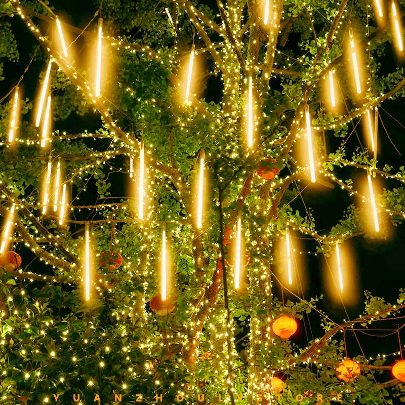 

New Year Outdoor Meteor Shower Rain LED Waterproof String Light Hang for Christmas Tree Wedding Party Fairy Lights Decoration