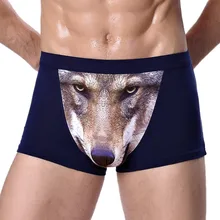  Wolf Underwear Boxer Men Underpants Modal Men's Panties Cartoon Animal Funny Pouch Shorts Male Lingerie Breathable Boxers Man 