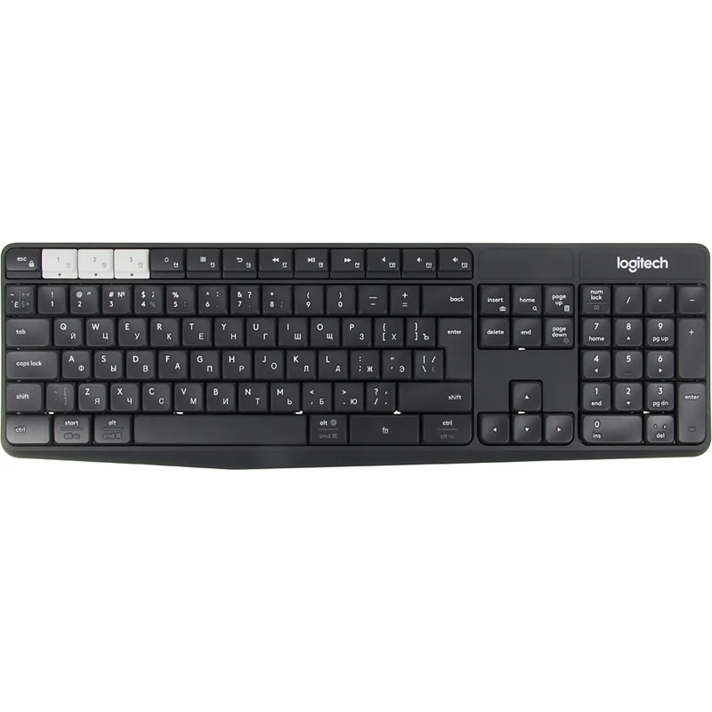 Клавиатура Logitech Multi-Device Stand Combo K375s темно-серый беспроводная BT slim Multimedia для н