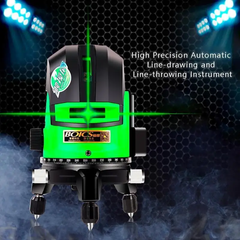 

5 Lines 3D High Precision Laser Level Instrument Self-leveling Green Beam Measuring Tool Optical Wiring Measurement device