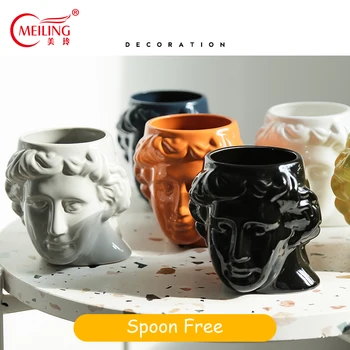 

Handmade Porcelain Apollo Mugs 580ml Large Beer Mug Decorative Flower Pot Home Storage Ceramic Coffee Milk Tea Cups Unique Gifts