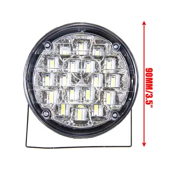 

2x 18 LED Round Car DRL Driving Daytime Running Fog Light Day Work Lamp 12V 6000K-6500K White Car Headlight Fog Lamp